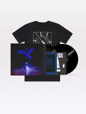Kite on Ice 2x12" Bundle: Vinyl (black), t-shirt (black), zine